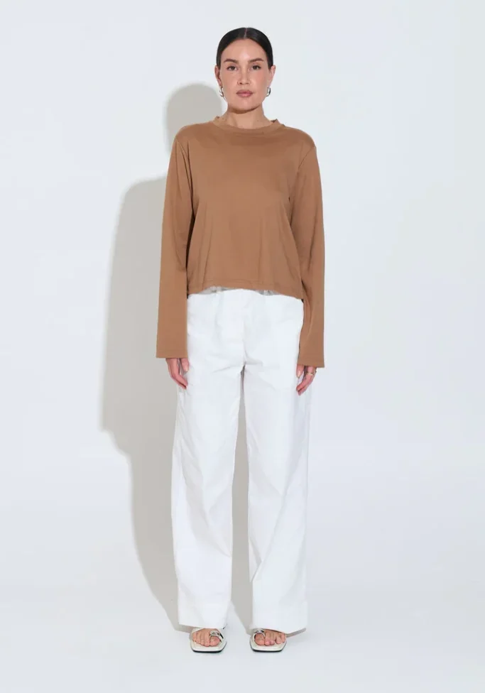 Long Sleeve Fox Tee Camel 1