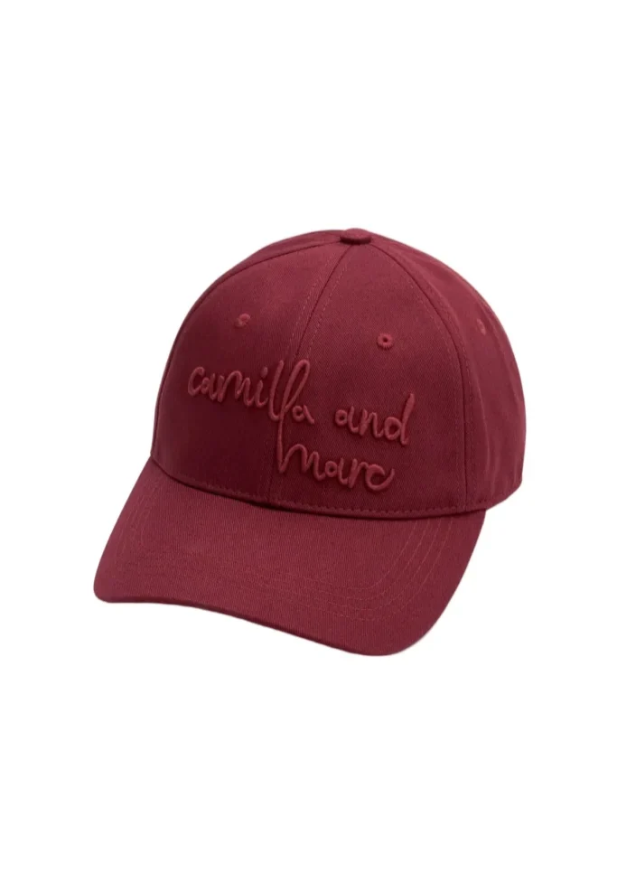 Maren Embroidered Cap Burgundy 1