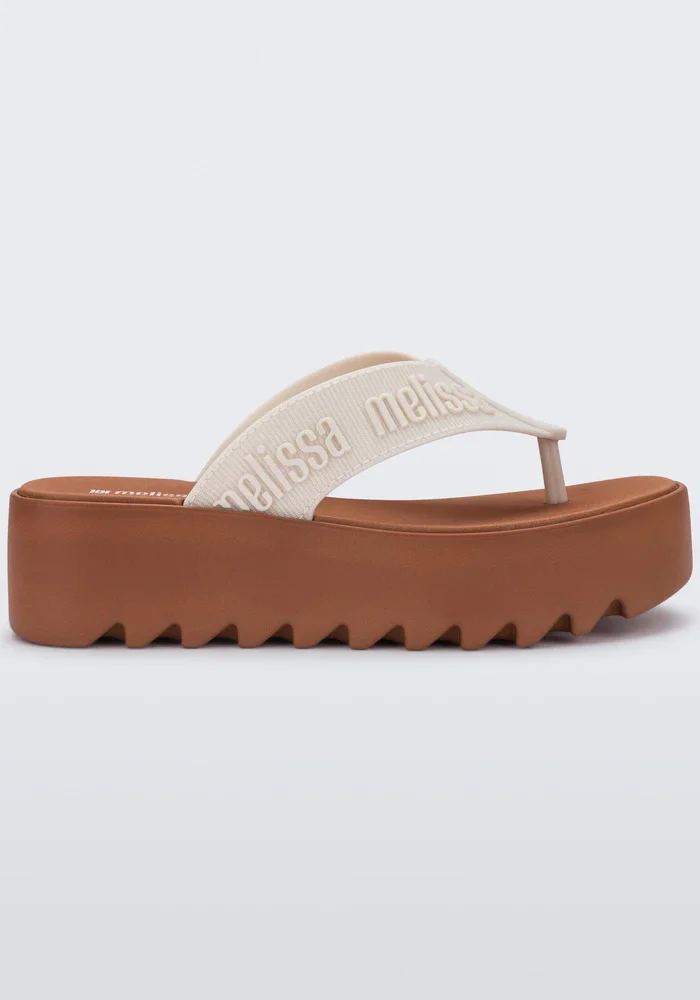 Melissa M Lover Thong Platform Brown Beige 1