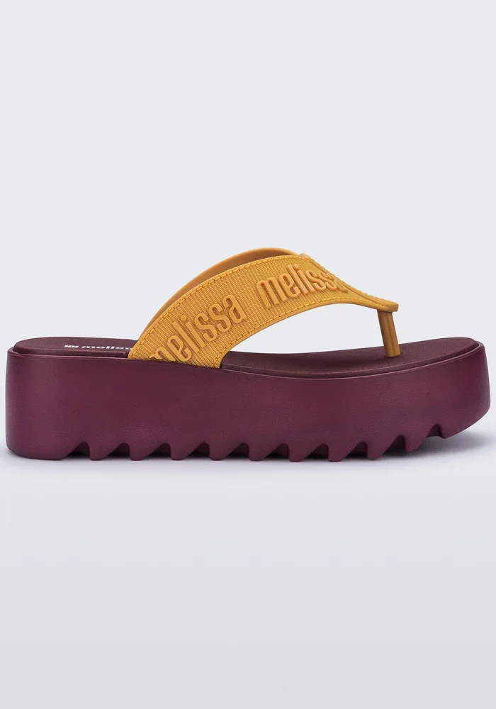 Melissa M Lover Thong Platform Burgundy 1