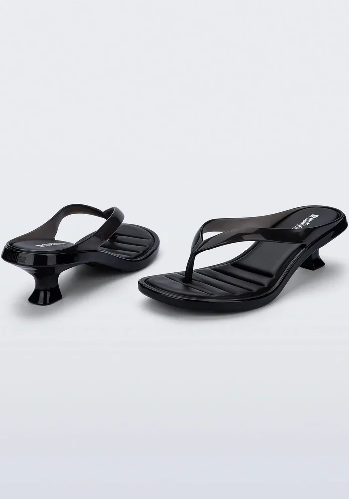Melissa Thong Kitten Heel Black 3
