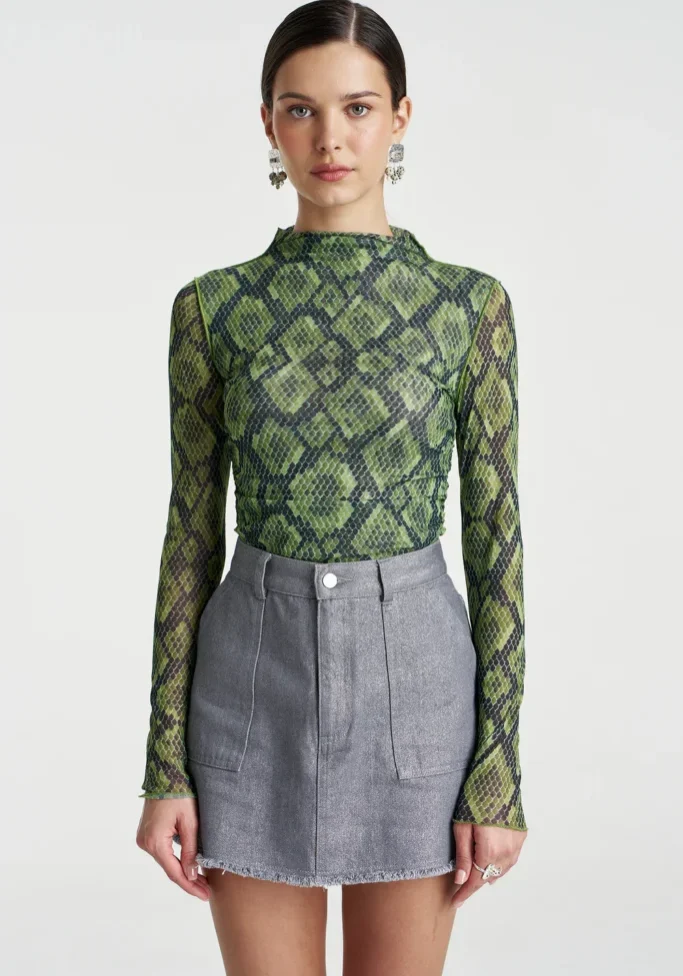 Mesh LS Rouched Skivvy Viper 1