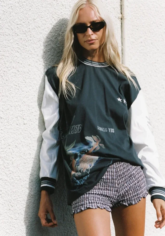 Metallic Diver Long Sleeve Washed Black 1