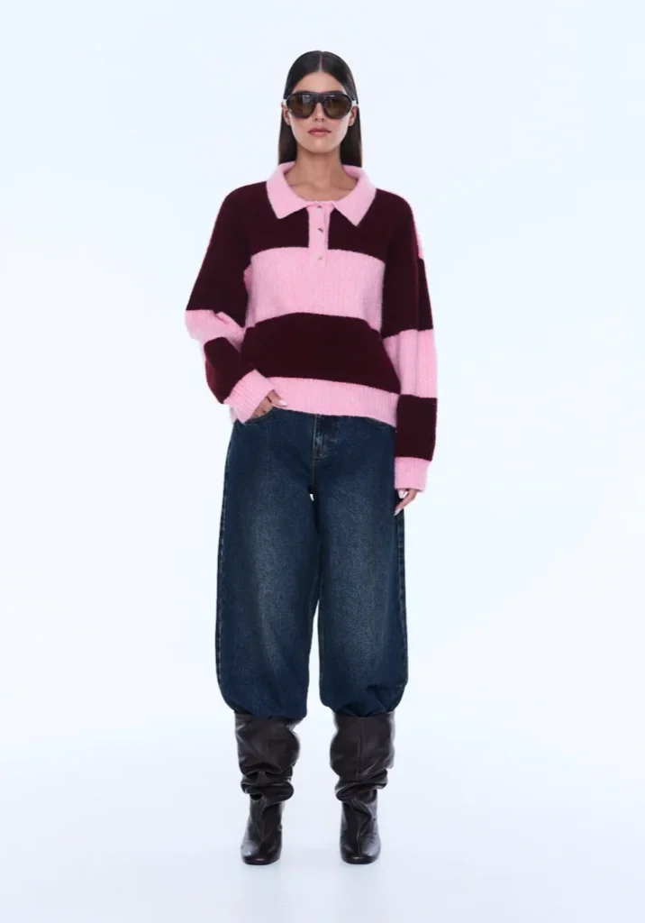Mikaela Knit Sweater Cherry Stripe 1