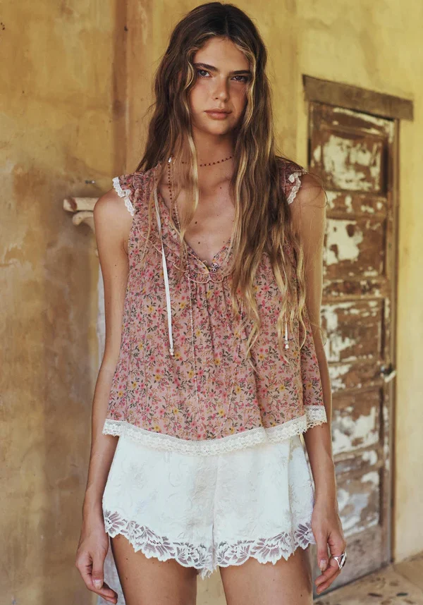 Mimi-Rose Boho Top Pink Posey 1