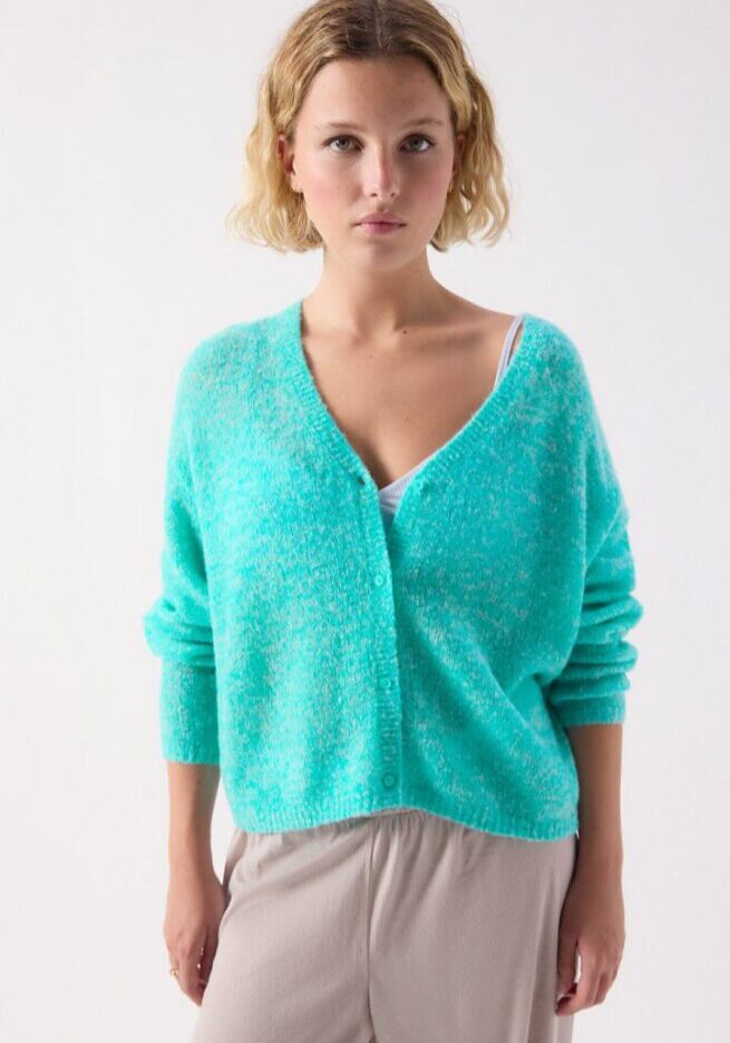 Nuggy Cardigan Turquoise 1