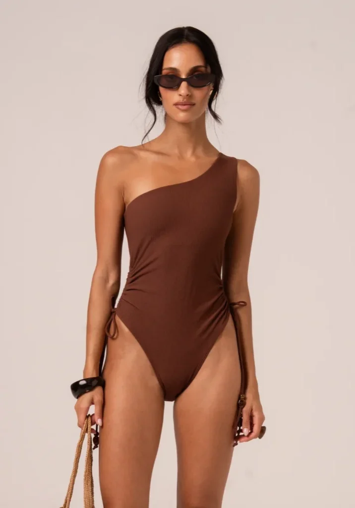 One Shoulder One Piece Choc 6