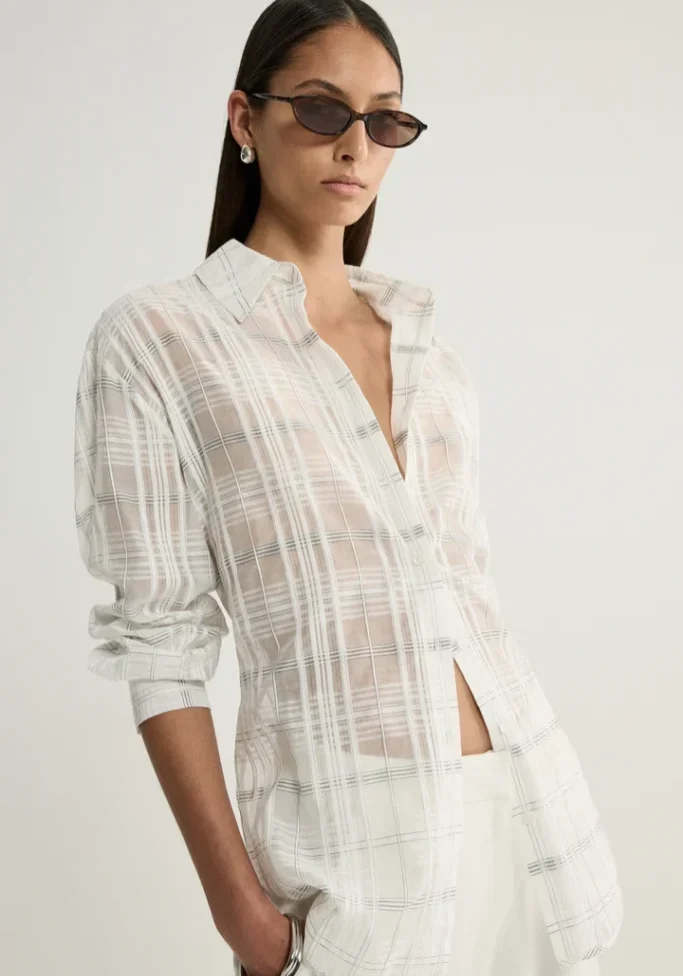 Onyx Shirt White Check 2