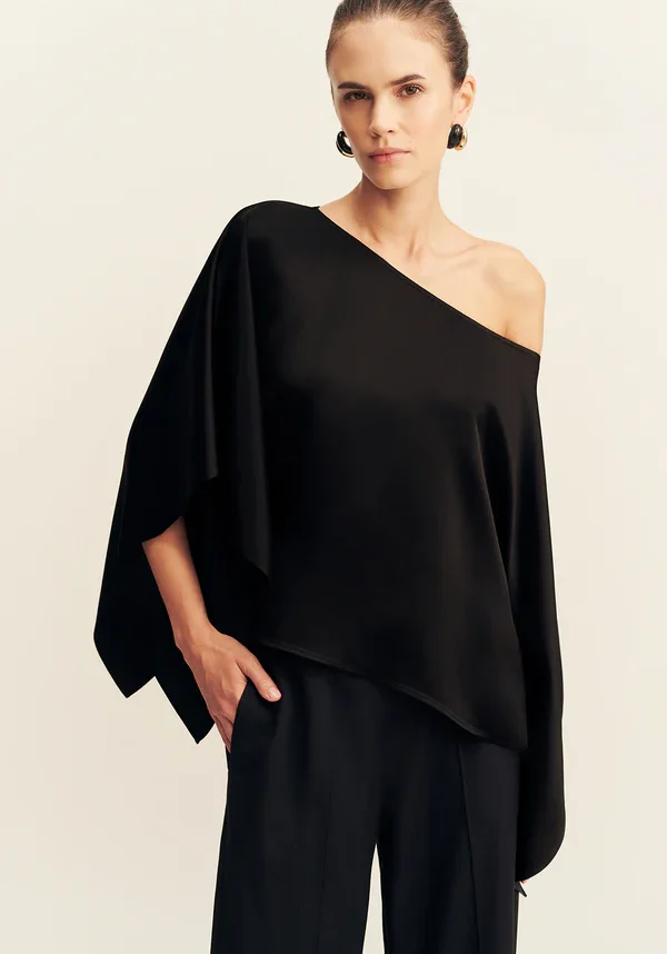 Savanna Draped Top Black 2