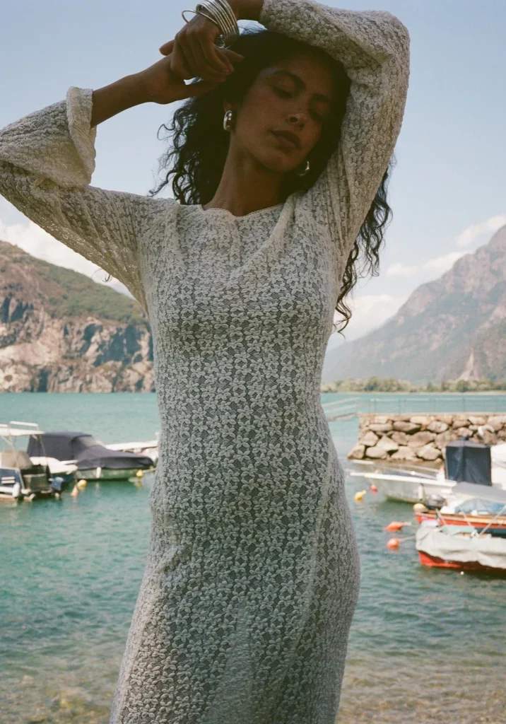 Tarot Lace Cherry Maxi Dress Cream 1