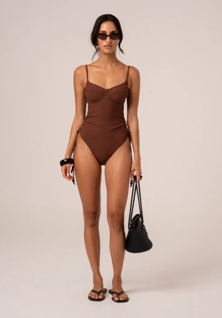 Thin Strap One Piece Choc 5