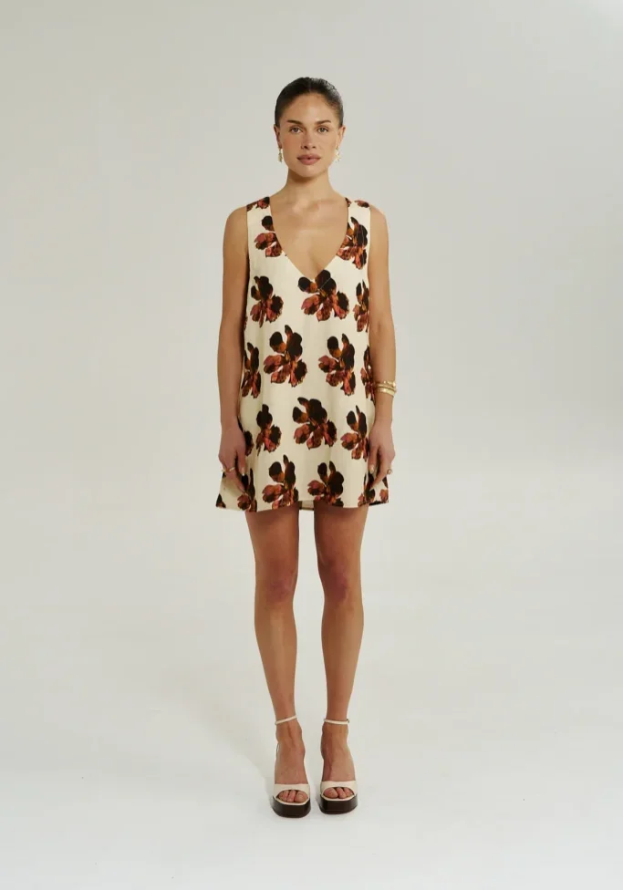 V Neck Mini Dress Butter Fleur 1