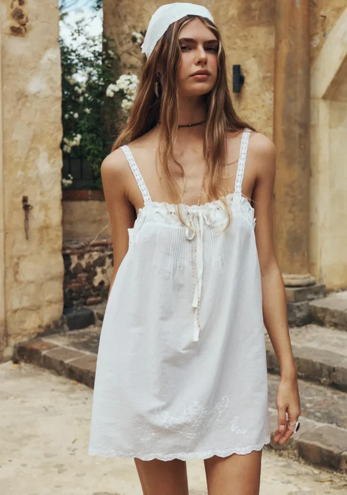 Vintage Petticoat Mini Dress Vintage White 2