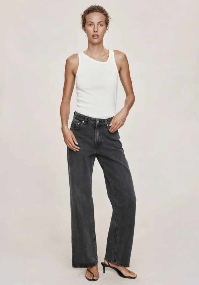 Wide Leg Jean Faded Black 1