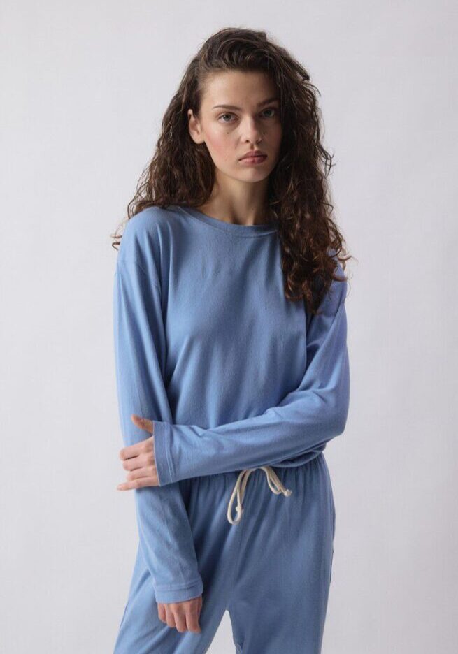 Ypawood Long Sleeve Tee Blue 1
