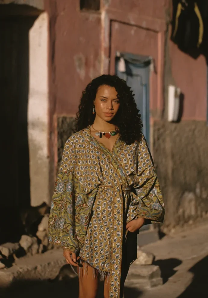 Zoya Block Print Souvenir Kimono 8